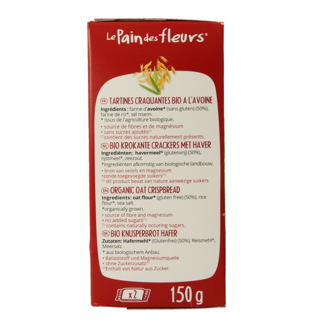 Organic oat crackers 150 Gram