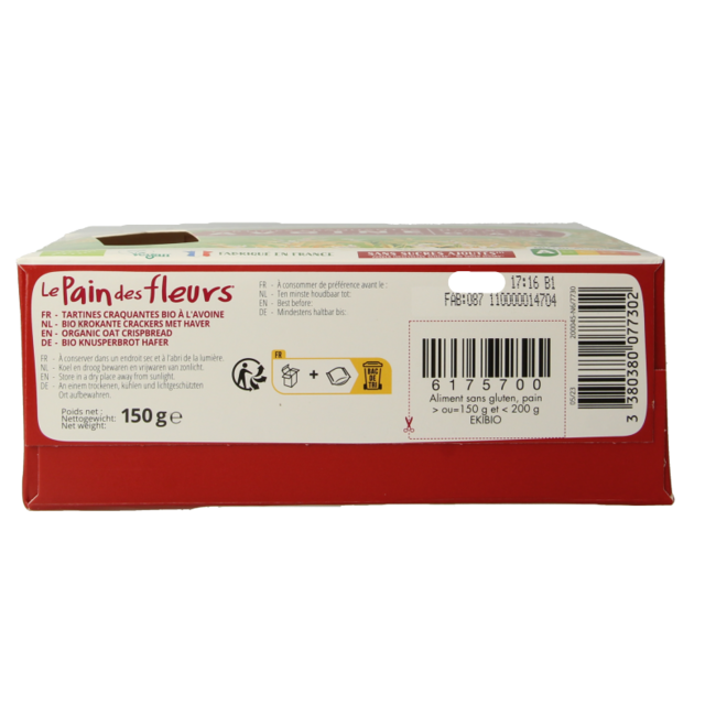 Crackers de avena bio 150 gramos
