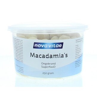 Nova Vitae Nova Vitae Macadamia crudas sin tostar 250 gramos