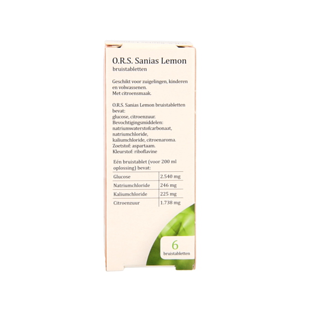 Sanias ORS Zitrone Brausetabletten, 6 Stück
