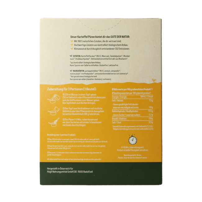 Puré de patata bio 160 gramos