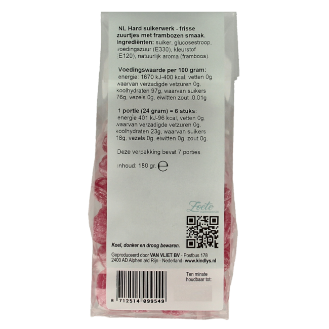 Framboises souvenirs sucrés 180 g