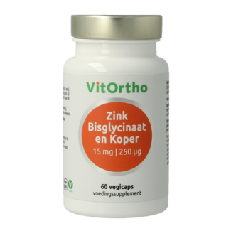 VitOrtho VitOrtho Bisglicinato de Zinc 15 mg y Cobre 250 mcg 60 cápsulas vegetales