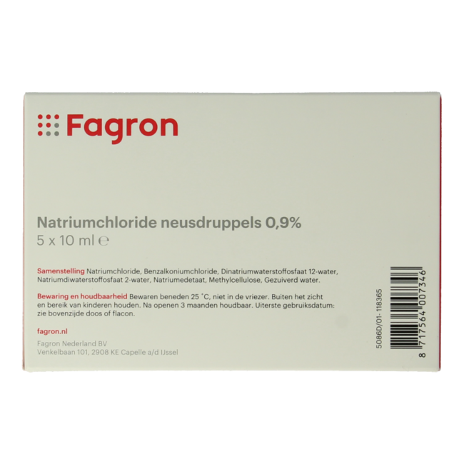 Fagron Chlorek sodu krople do nosa 0,9% 10 ml, 5 sztuk
