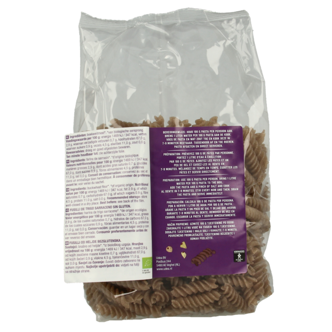 Pasta de trigo sarraceno sin gluten bio 500 gramos