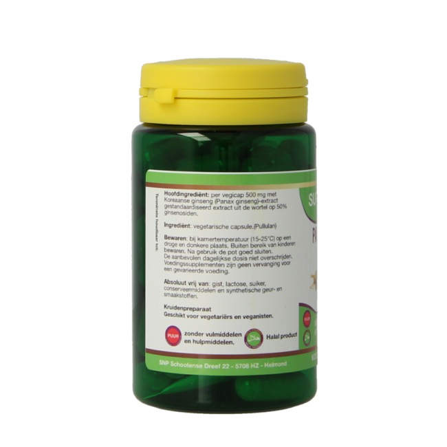 SNP Panax ginseng 500mg puro 60 cápsulas vegetales