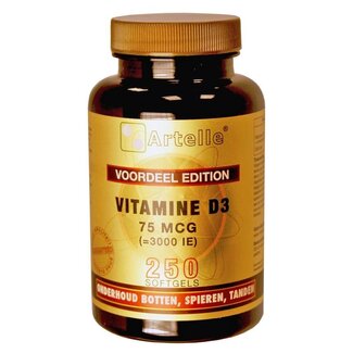 Artelle Vitamina D3 75mcg 250 cápsulas blandas