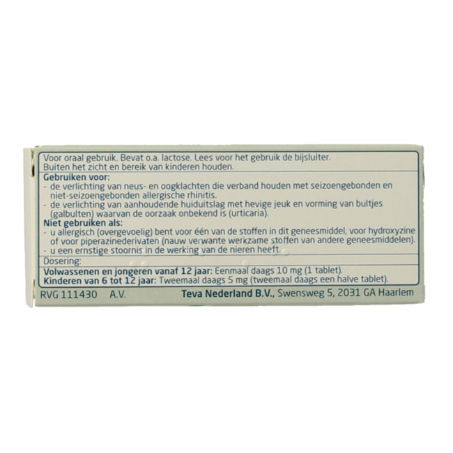 Teva Cetirizine diHCl 10mg 7 Tabletten