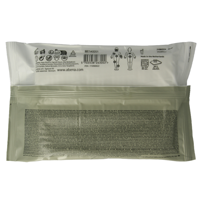 Abena Wet Wash Care Wash Gloves 8 Pieces