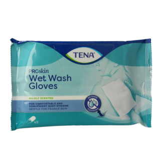 Tena Tena Guanto Lavante Umido delicatamente profumato 5 Pezzi