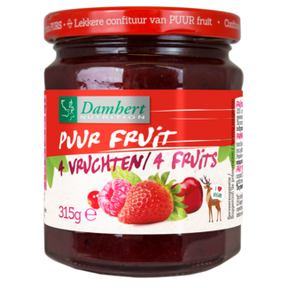 Damhert Damhert Puur fruit confituur cuatro frutas 315 gramos