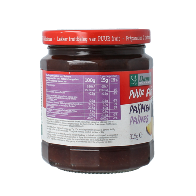 Damhert Pure fruit jam plums 315 Gram