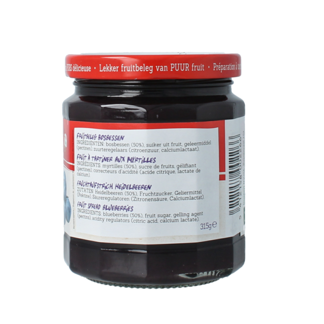 Puur fruit Heidelbeer-Konfitüre 315 Gramm