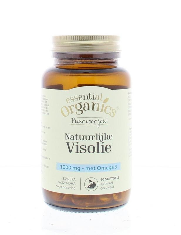 Essential Organics Visolie natuurlijk puur 60 Vegetarische capsules