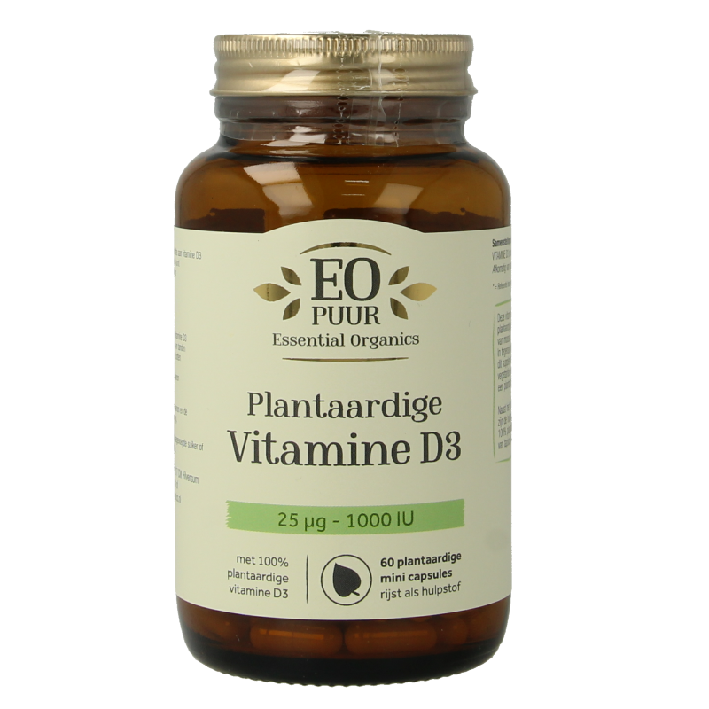 Essential Organics D3 plantaardig 25mcg puur 60 Vegetarische capsules