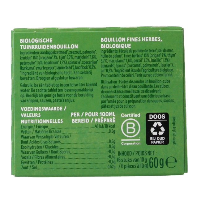 Zonnatura Organic Fine Herb Stock Yeast-Free 66g