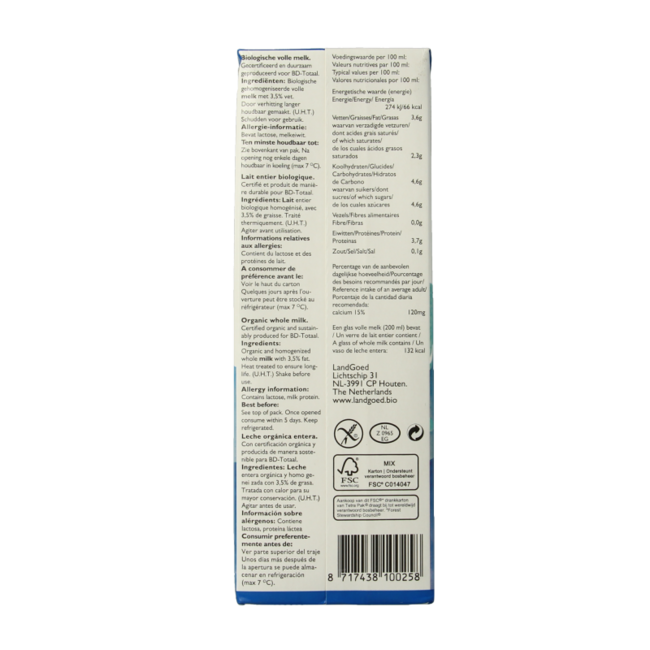 Bio-Vollmilch 1 Liter