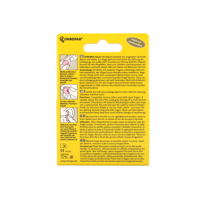 Ohropax Classic Earplugs 20 Pieces