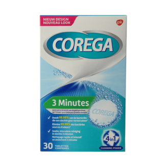 Corega Corega Tabletas Limpiadoras 3 Minutos 30 unidades