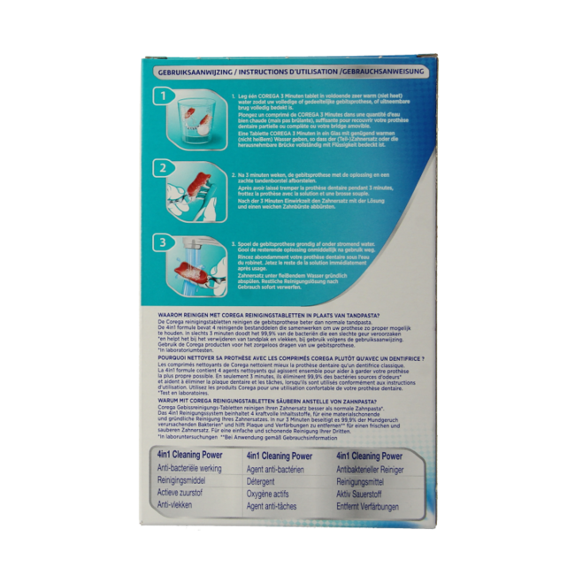 Corega Tablettes Nettoyantes 3 Minutes 30 Tablettes