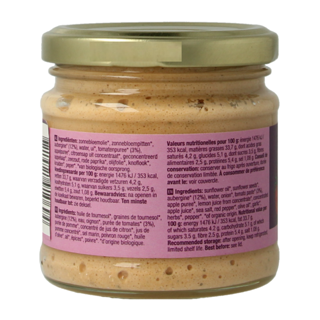 Your Organic Nature Sandwichaufstrich Aubergine Bio 180 Gramm