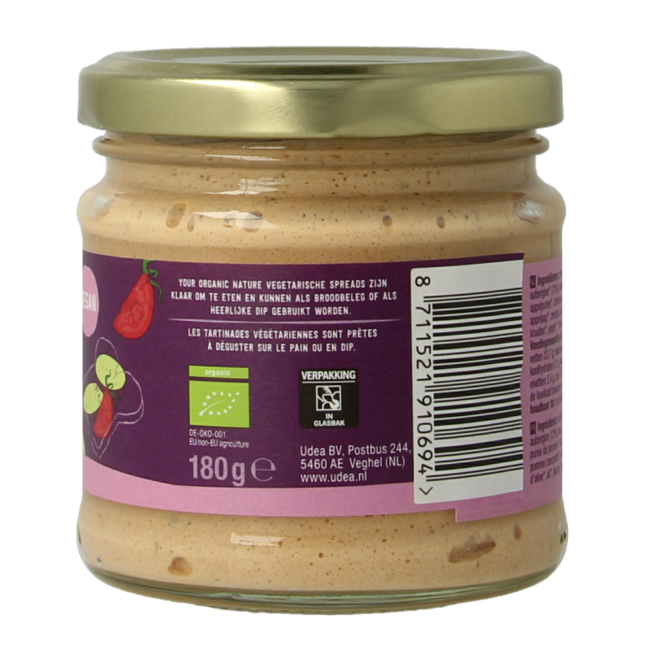 Your Organic Nature Sandwichspread de berenjena bio 180 gramos