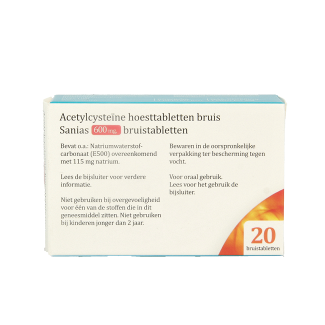 Sanias Acetylocysteina 600mg 20 Tabletek Musujących
