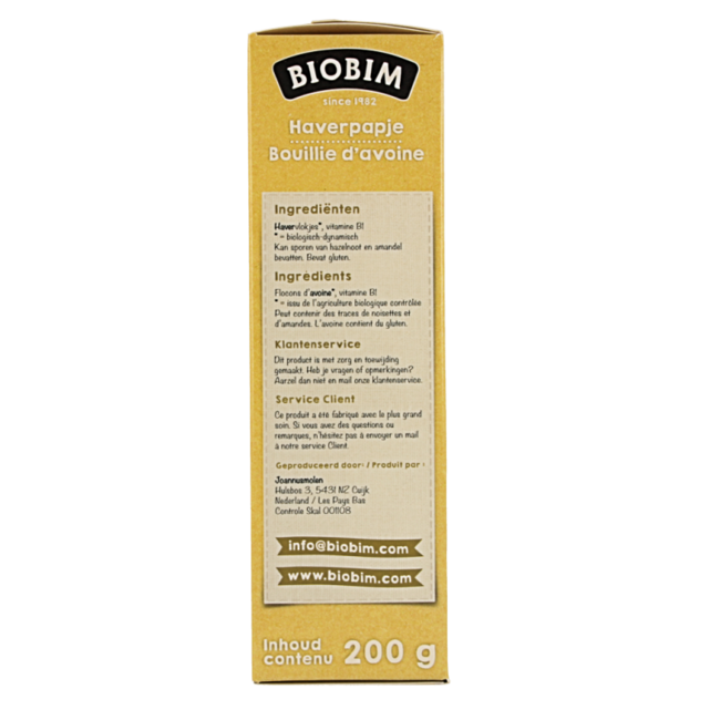 Bouillie d'avoine bio 200 g