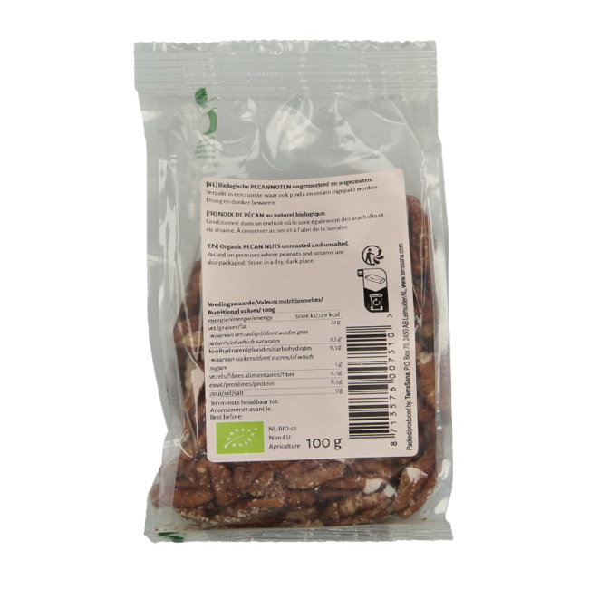 TerraSana Nueces pecán sin sal bio 100 Gramos