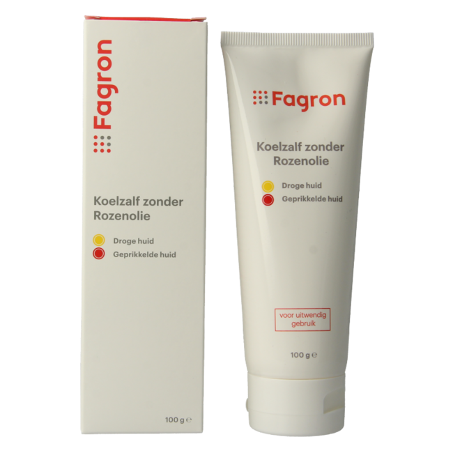 Fagron Crema rinfrescante senza olio di rosa, scatola e foglietto illustrativo, 100 Grammi