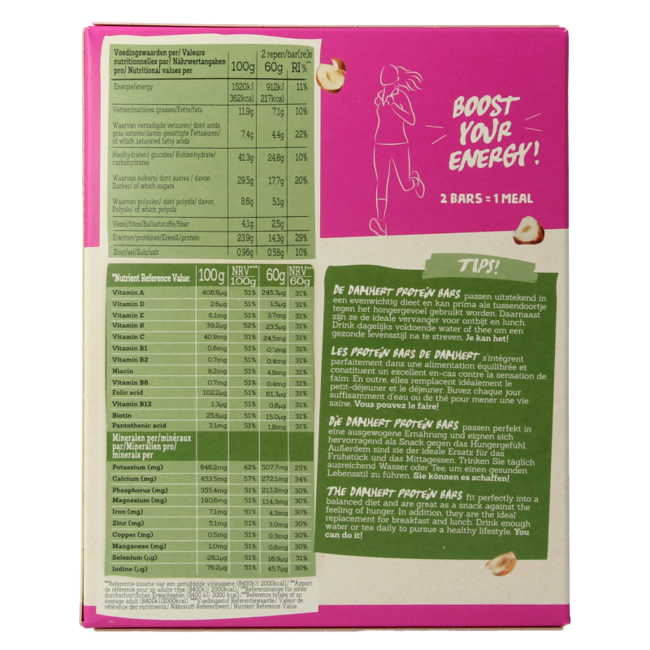 Barre protéinée Damhert Afslank chocolat noisette 240 Grammes