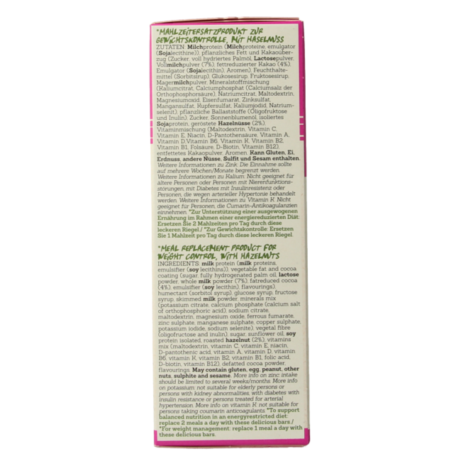 Damhert Abnehm-Proteinriegel Schokolade Haselnuss 240 Gramm