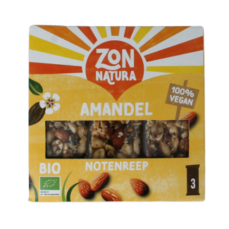 Zonnatura Barrita de muesli con mezcla de frutos secos y almendra bio, 3 unidades