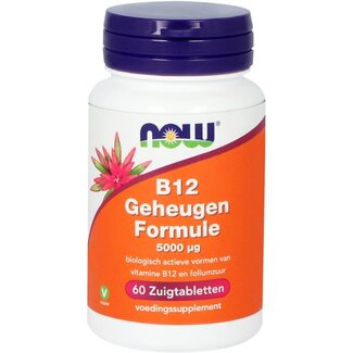 NOW Fórmula de memoria de vitamina B12 5000 mcg 60 comprimidos masticables