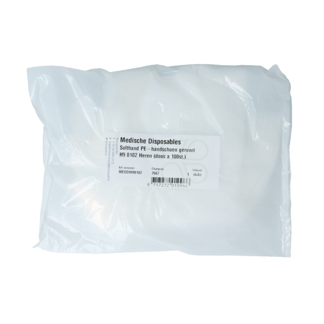 Softhand Examination Glove poly men's 100 pieces