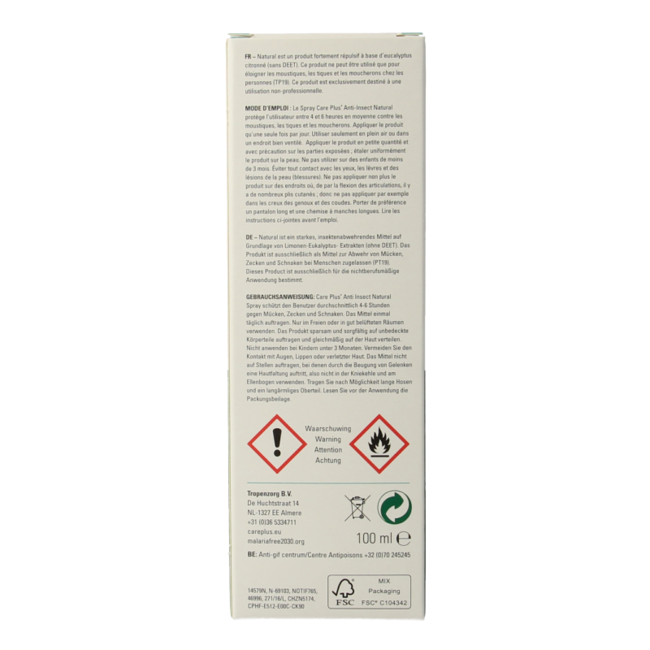 Care Plus Anti insect natural spray 100 mililitros