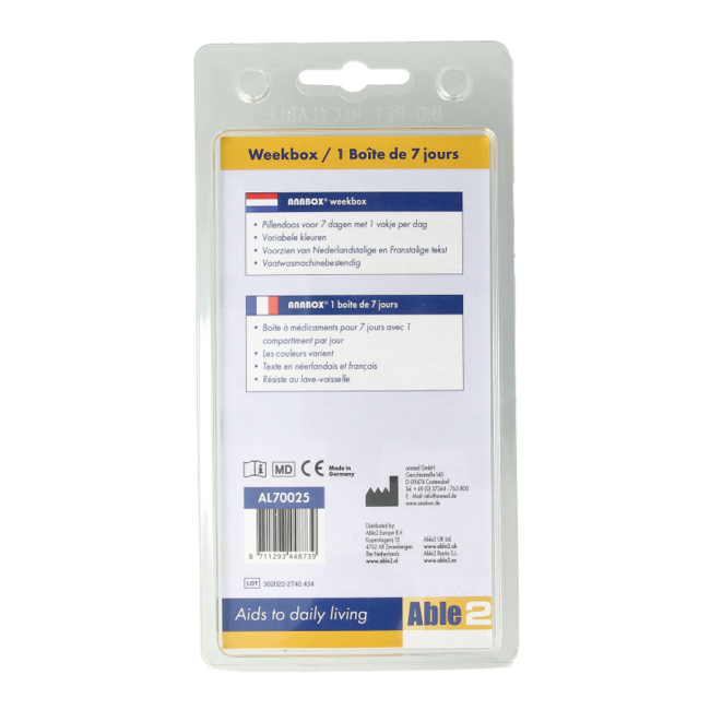 Weekly Pill Box Assorted 1 Piece