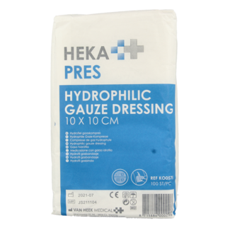 Hekapres Compresa de gasa hidrófila 10 x 10 cm 100 unidades