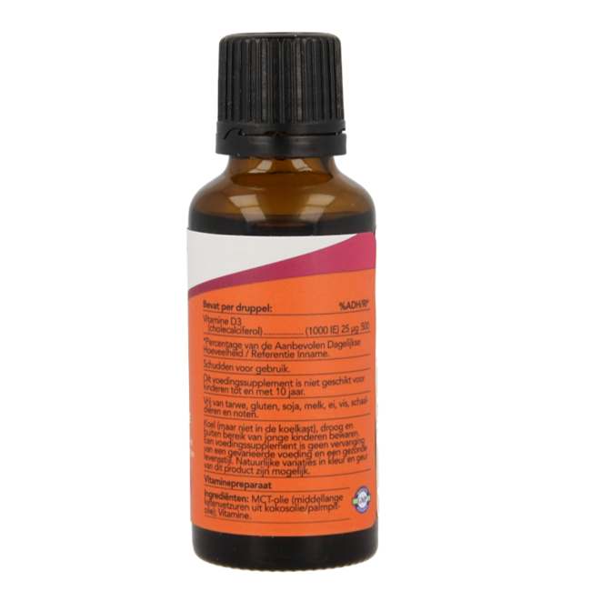 NOW Witamina D3 krople 1000 IU 30 Mililitrów