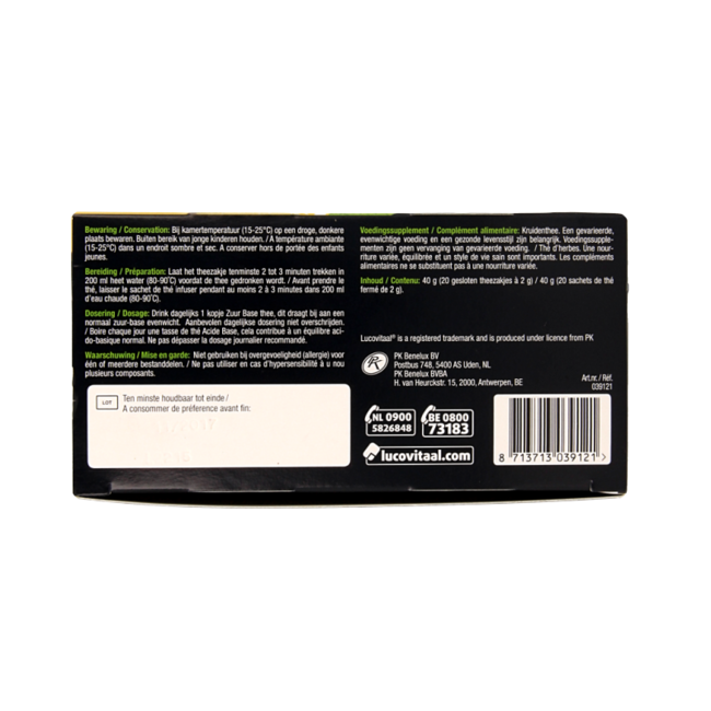 Lucovitaal Zuurbase thee 20 bolsitas