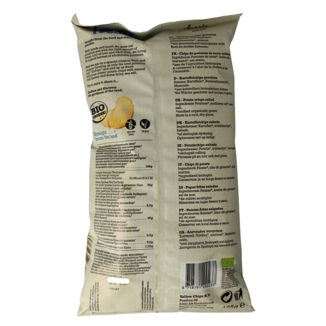 Chips naturales saladas bio 125 gramos
