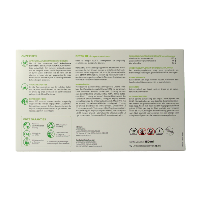 Detox ampollas bebibles 15ml bio 10 ampollas