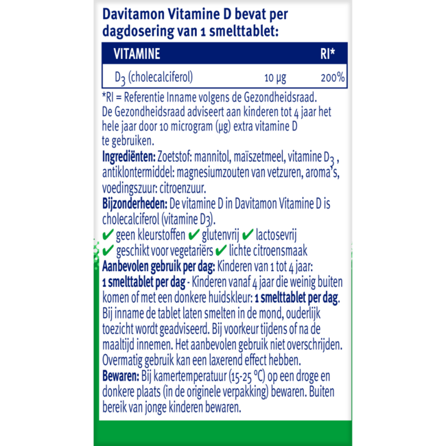 Davitamon Vitamina D compresse orosolubili per bambini 50 Compresse