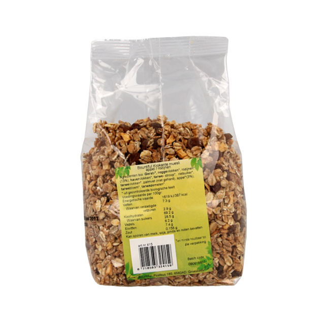 Granola appel rozijn muesli bio 500 Gram