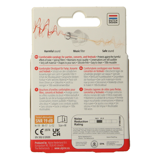 Alpine Partyplug Earplugs 1 Pair