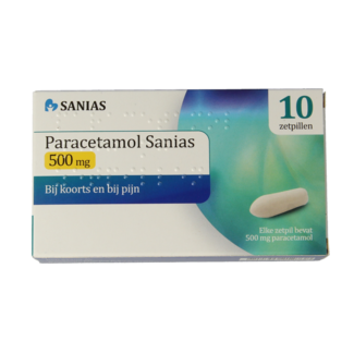 Sanias Sanias Paracetamol 500 mg, 10 supositorios