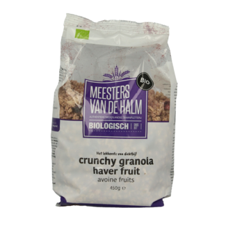De Halm De Halm Oat crunchy fruit organic 450 Gram