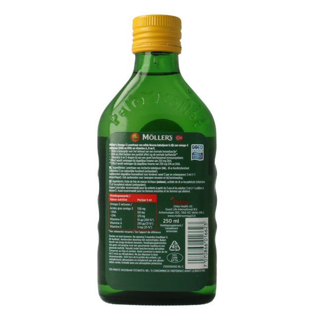Aceite de hígado de bacalao Omega-3 natural 250 ml