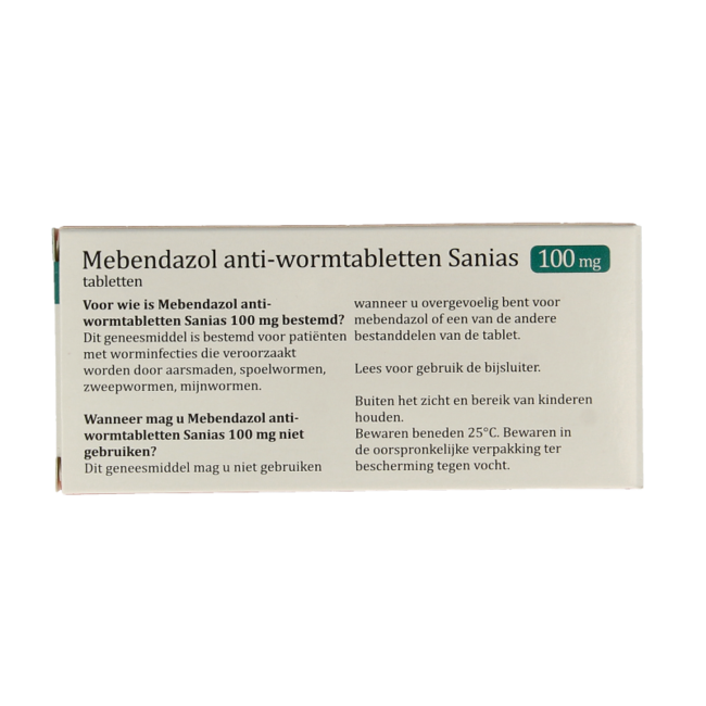 Sanias Mebendazol tabletki przeciwpasożytnicze 100mg 6 tabletek