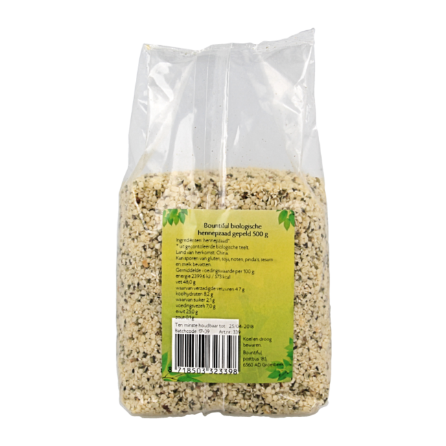 Semillas de cáñamo ecológicas 500 g